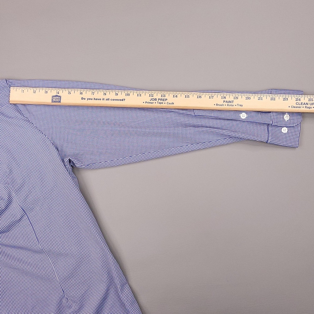 Mizzen + Main Shirt Mens XL Trim Fit Blue Gingham Plaid Spinnaker Collection USA - Picture 11 of 12